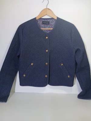 Huffer Riot Quilted Jacket – Blue Textured – Size 8