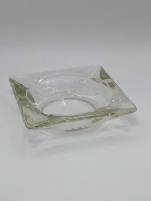 Kaaru-style / Mid-century NZ pressed glass ashtray - Clear