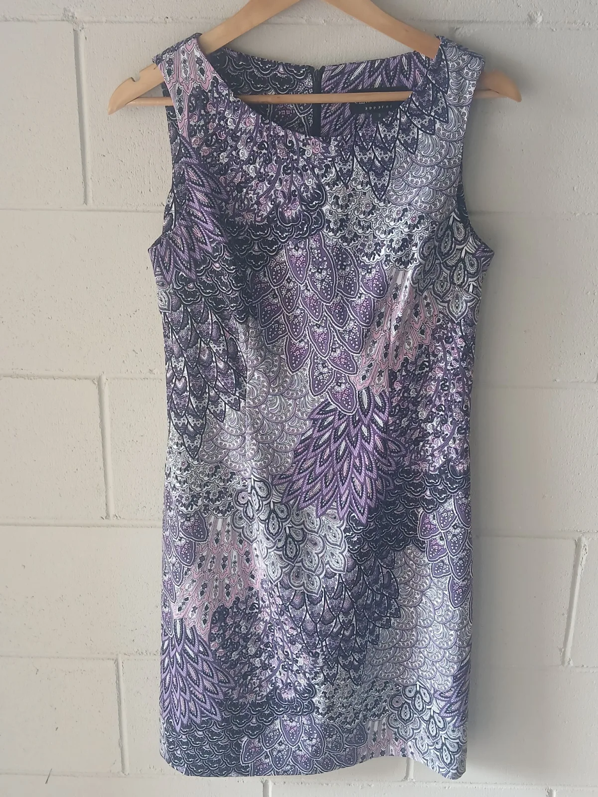 Connected Apparel Purple Paisley Sleeveless Dress Size 8 (Fits NZ 10-12)