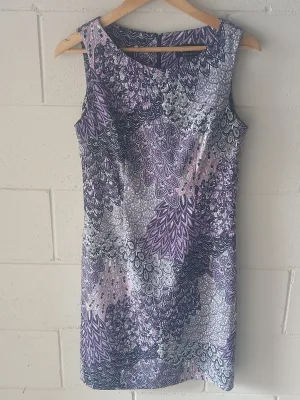 Connected Apparel Purple Paisley Sleeveless Dress Size 8 (Fits NZ 10-12)