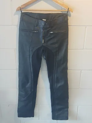 Fern by Whites Powersports Black Leather Motorcycle Riding Pants UK 10 EUR 36