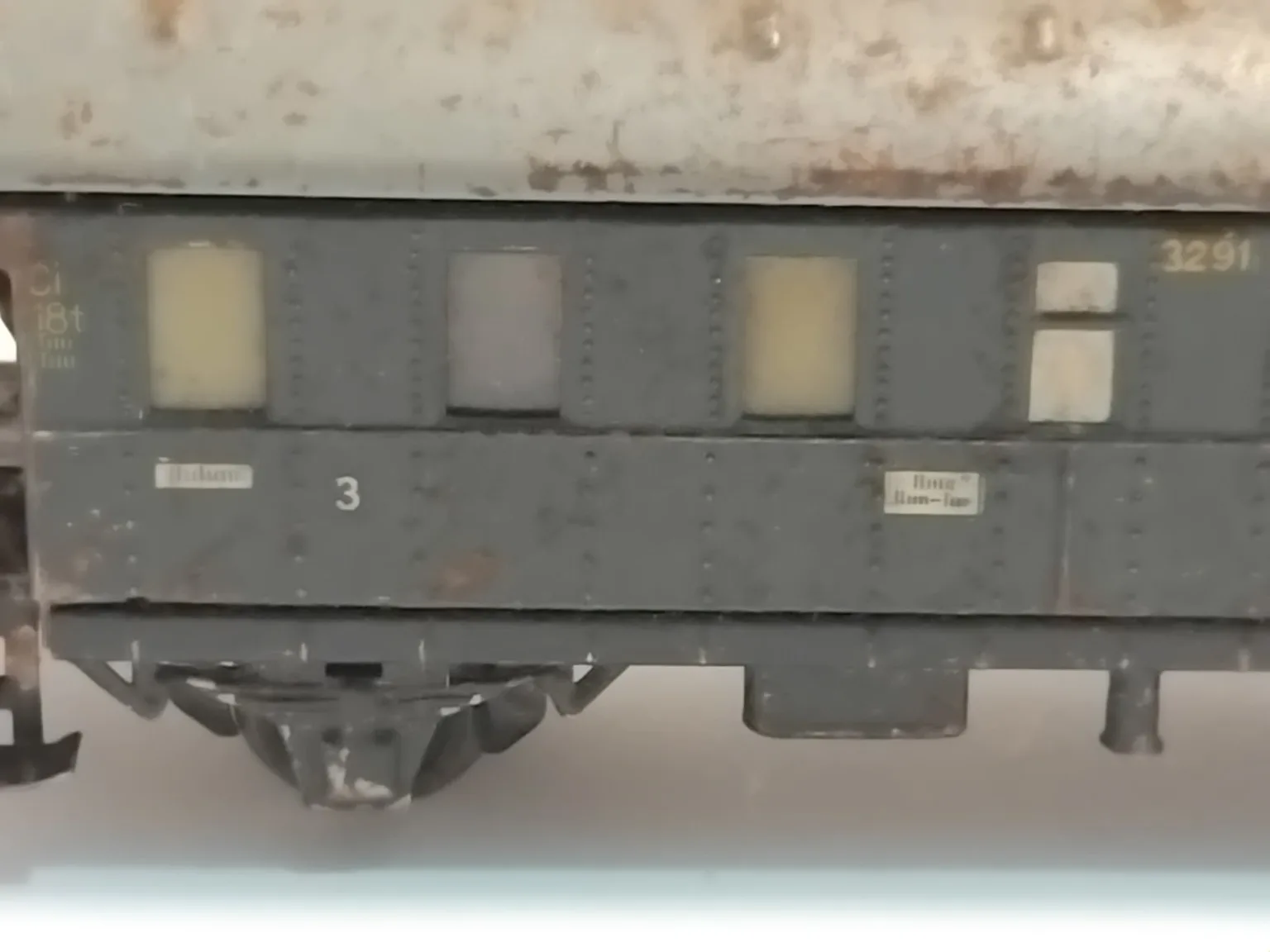 Märklin Germany Covered Wagon 3291, Weathered Roof, 14.5cm